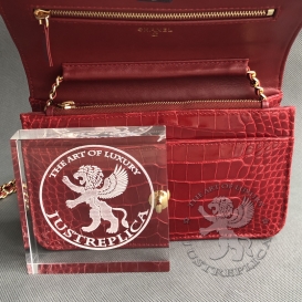 Chanel WOC Alligator Crocodile 19cm Dark Red