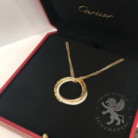 CARTIER Necklace Trinity 3 Golds Diamonds