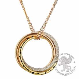 CARTIER Necklace Trinity 3 Golds Diamonds