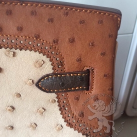 Hermes Birkin Ostrich Tri-color Ghillies 35cm MS