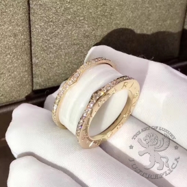 Bulgari Ring B.Zero1 four-band white with Diamonds