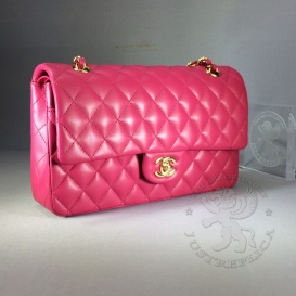 Chanel Classic Lambskin Medium 25.5cm GHW Pink
