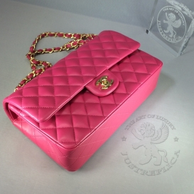 Chanel Classic Lambskin Medium 25.5cm GHW Pink