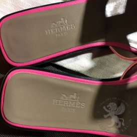 Hermes Slippers Epsom E5 Rose Tyrien