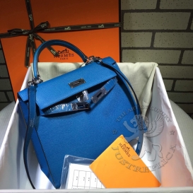 Hermes Kelly Epsom 28cm Bleu Izmir