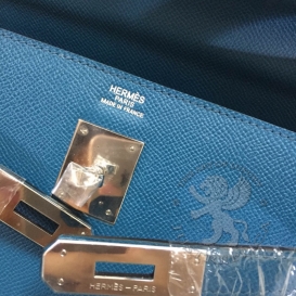 Hermes Kelly Epsom 28cm Bleu Izmir