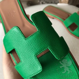 Hermes Slippers Epsom Bamboo