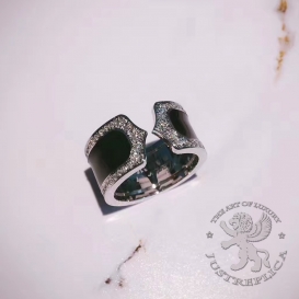 CARTIER Ring C de Cartier Logo Diamonds black