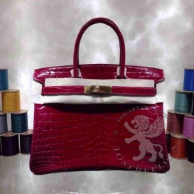 Hermes Birkin Crocodile Shiny Niloticus 30cm Ruby