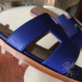 Hermes Slippers Epsom Electric Blue