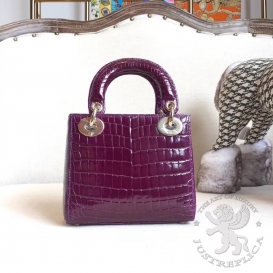 Dior Lady Dior 17cm Crocodile Bordeaux