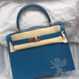 Hermes Kelly Epsom 28cm Izmir Bleu