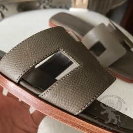 Hermes Slippers Epsom Etoupe