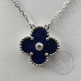 Van Cleef & Arpels Necklace Vintage Alhambra Lapis with diamond