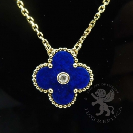 Van Cleef & Arpels Necklace Vintage Alhambra Lapis with diamond