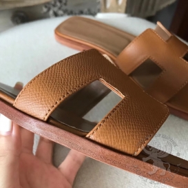Hermes Slippers Epsom Gold
