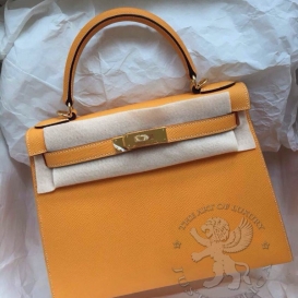 Hermes Kelly Epsom 28cm Jaune d'or Sellier