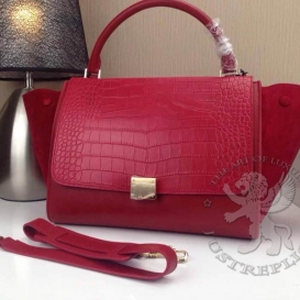 Celine Trapeze Embossed Croco Flap 26cm