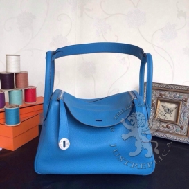 Hermes Lindy Togo 30cm Azure