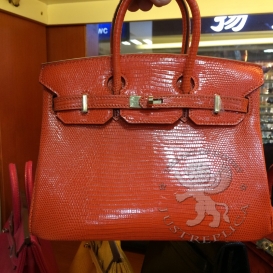 Hermes Birkin Lizard 25cm Coral