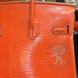 Hermes Birkin Lizard 25cm Coral