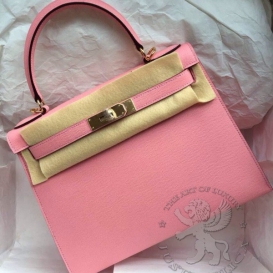 Hermes Kelly Epsom 28cm Rose Confetti