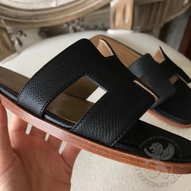 Hermes Slippers Epsom Noir