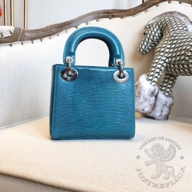 Dior Lady Dior 17cm Lizard Blue