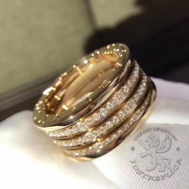 Bulgari Ring B.Zero1 four-band spiral Diamonds