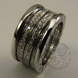 Bulgari Ring B.Zero1 four-band spiral Diamonds