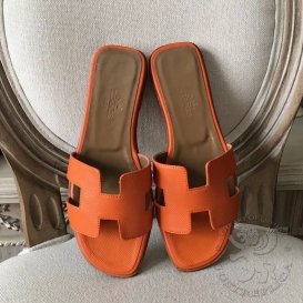 Hermes Slippers Epsom Orange