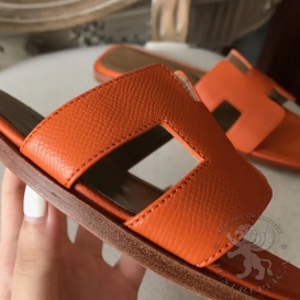 Hermes Slippers Epsom Orange