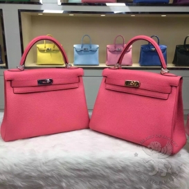 Hermes Kelly Togo 28cm U5 Rose Lipstick