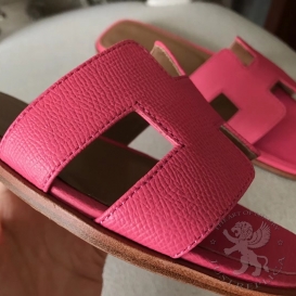 Hermes Slippers Epsom Rose