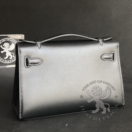 Hermes Kelly Pochette 22cm Swift Black