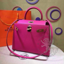 Hermes Kelly Epsom 28cm Rose Tyrien Sellier
