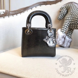 Dior Lady Dior 17cm Lizard Graphite