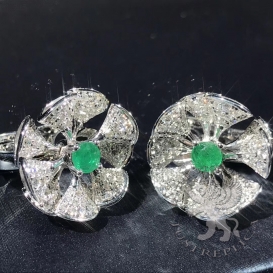 Bulgari Earrings Divas Dream Emeralds Diamonds