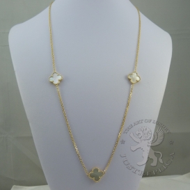Van Cleef & Arpels Necklace Vintage Alhambra Mother-Of-Pearl 4 motifs