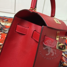Hermes Kelly Epsom 28cm Rouge Casaque