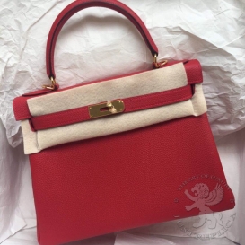 Hermes Kelly Togo 28cm Q5 Rouge Casaque