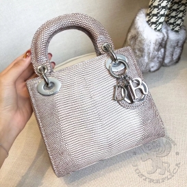 Dior Lady Dior 17cm Lizard Natural