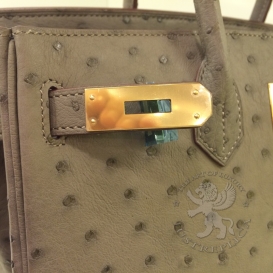 Hermes Birkin Ostrich Brown 30cm PHS