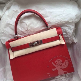 Hermes Kelly Epsom 28cm Rouge Casaque Sellier