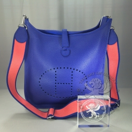 Hermes Evelyne Togo 28cm Blue Electric