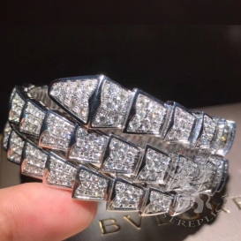 Bulgari Bracelet Serpenti two-coil full pave Diamonds
