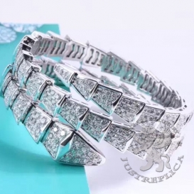 Bulgari Bracelet Serpenti two-coil full pave Diamonds