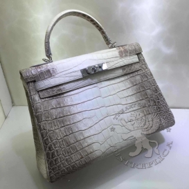 Hermes Kelly Crocodile Himalaya 32 cm
