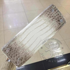 Hermes Kelly Crocodile Himalaya 32 cm
