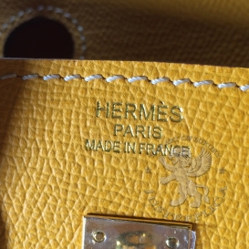 Hermes Birkin Epsom 25cm Jaune Dor Feu Bi-color